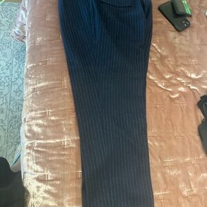 Brunello Cucinelli Dark Blue Striped Trousers